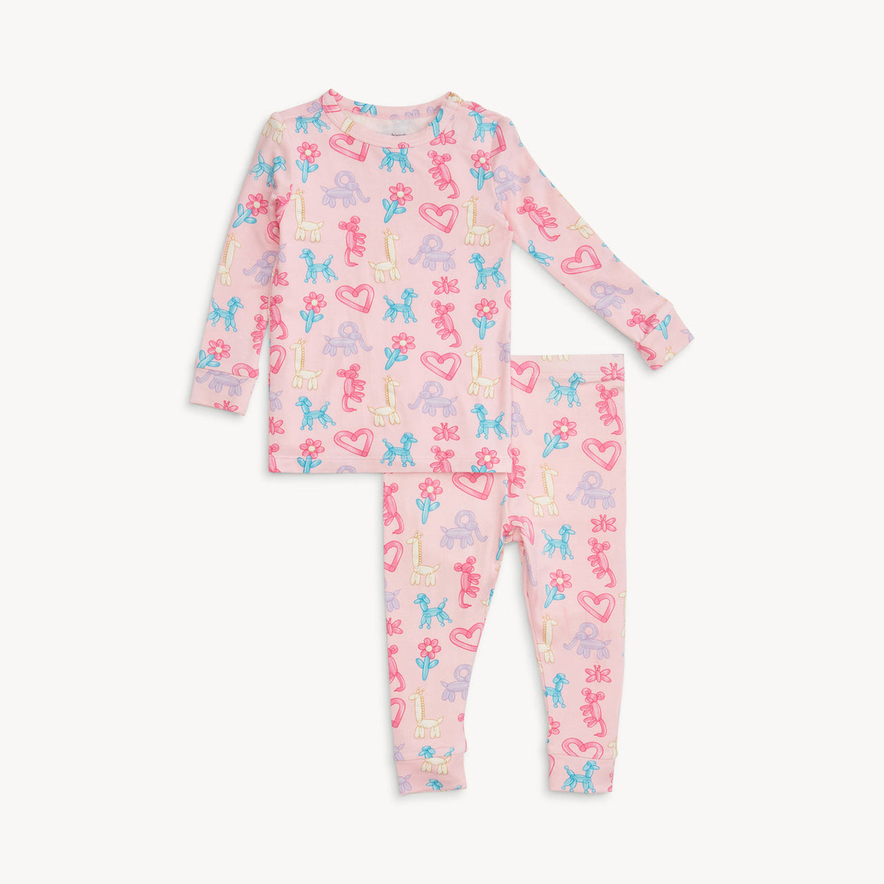 2-Piece Pajama Set | Pink Party Animals Glow in the Dark