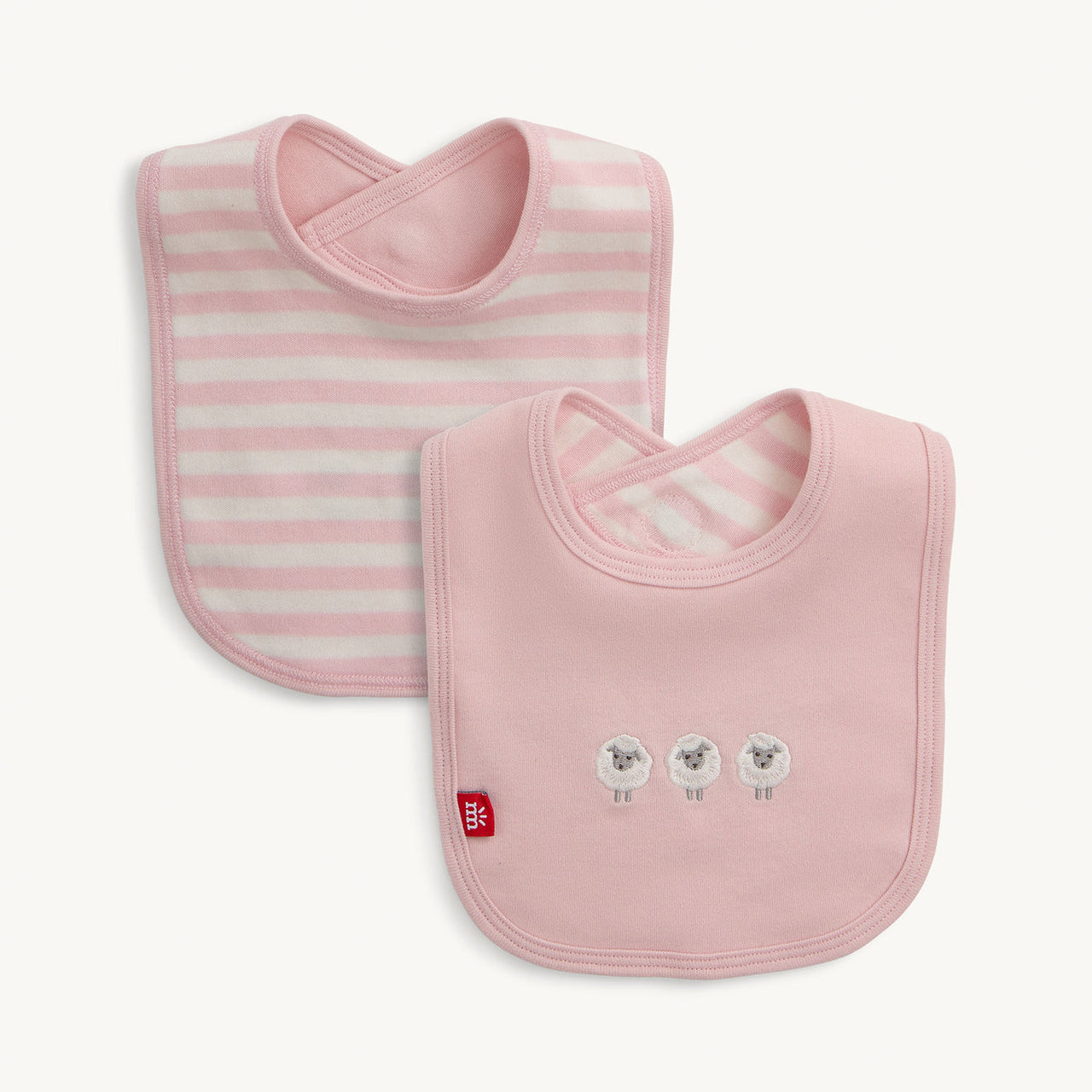 Reversible Bibs 2-Pack | Pink Stripe