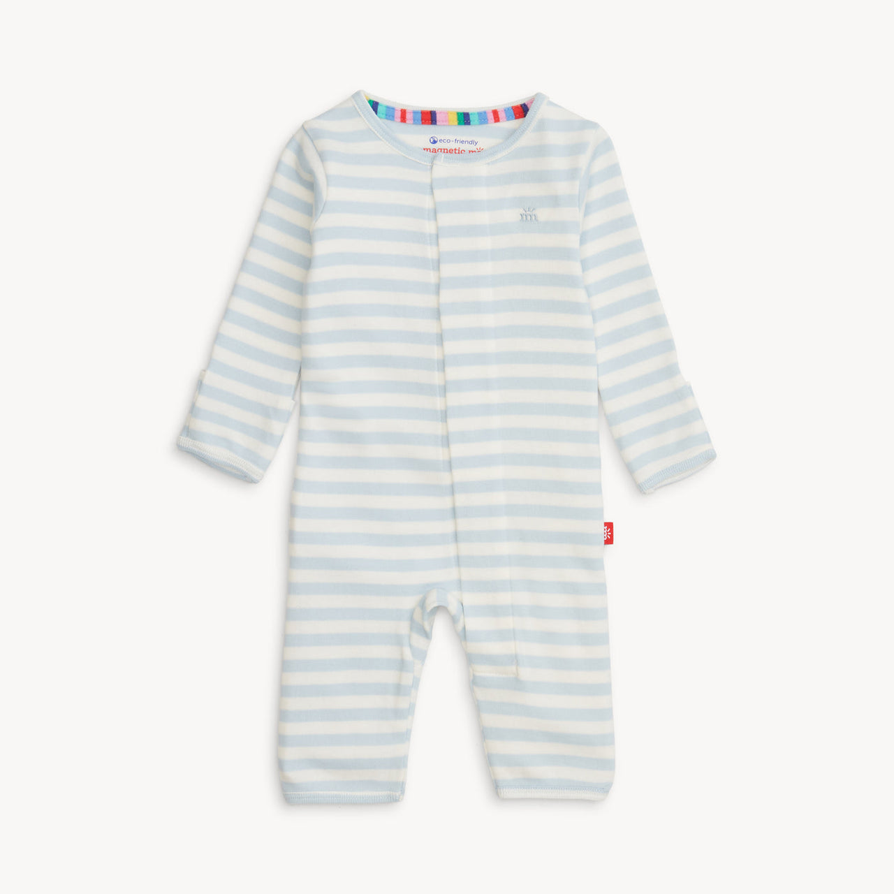 Magnetic Me Convertible Coverall | Blue Stripe Organic Cotton