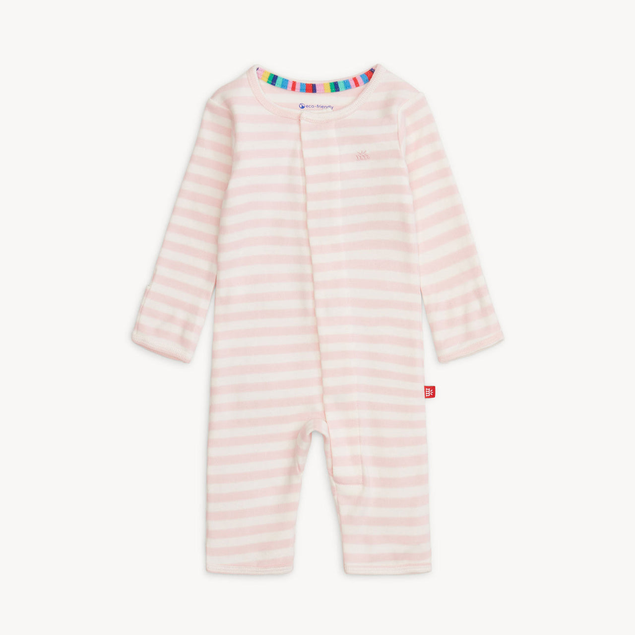 Magnetic Me Convertible Coverall | Pink Stripe Organic Cotton