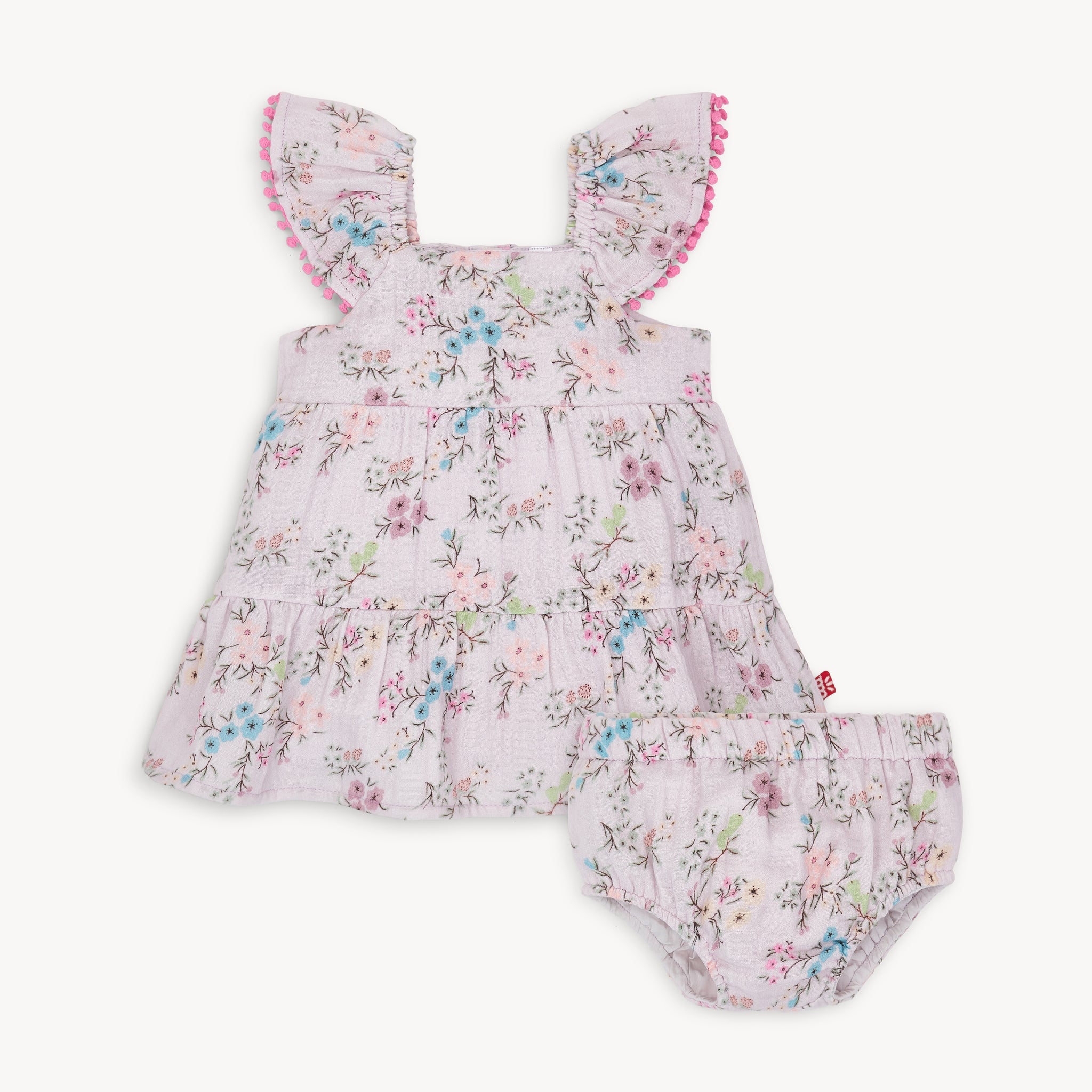 Magnetic Me | Emily Baby Ruffle Sleeve Dress+ Diaper Cover Set
