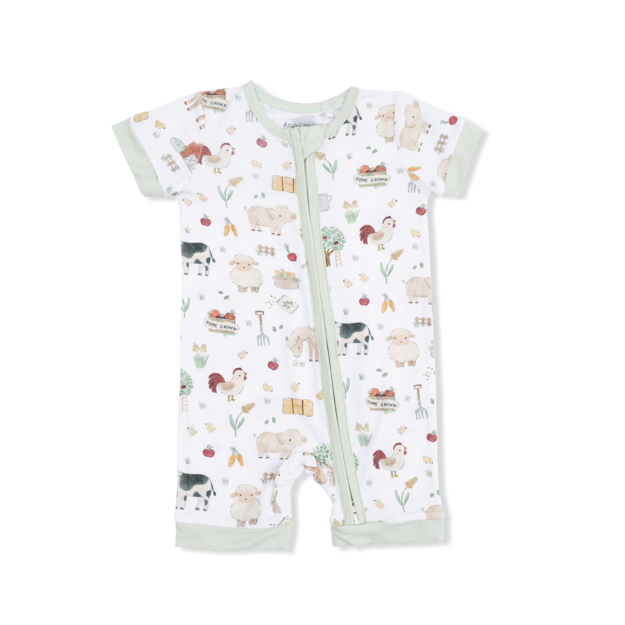 Shortie Zipper Romper | Cute Farm Animals