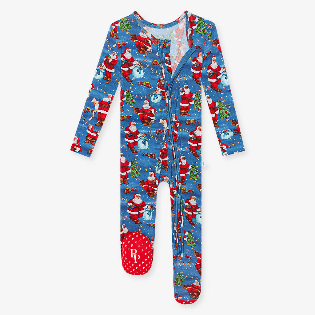 Footie Zippered One Piece | Santa Claus