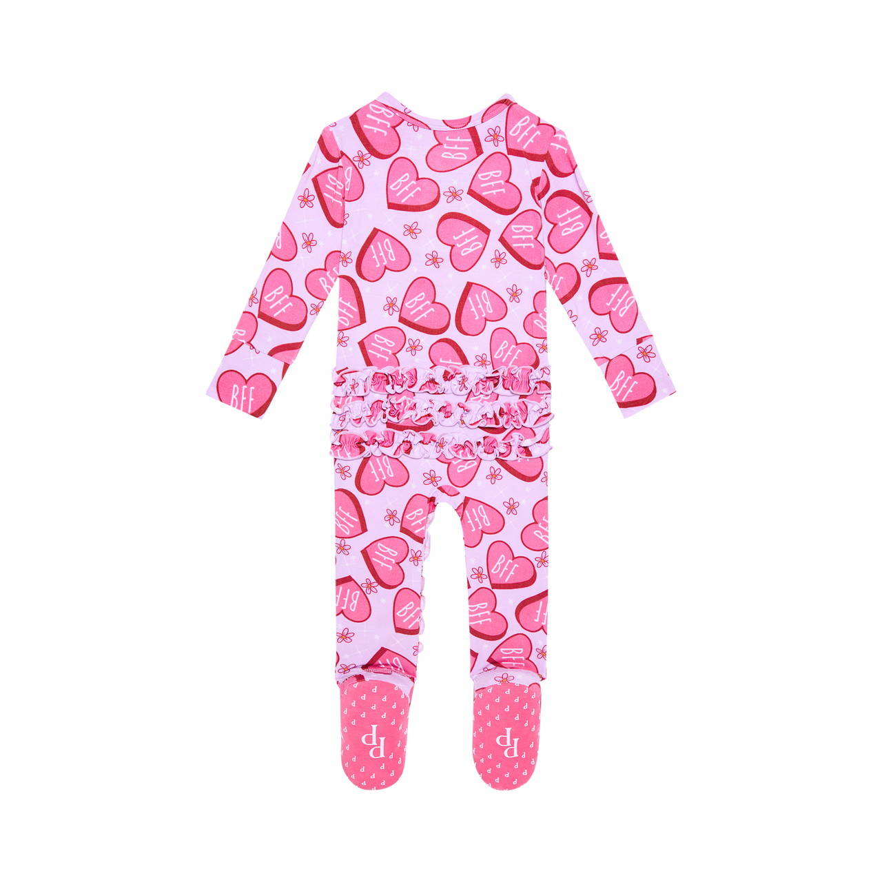 Footie Ruffled Zippered One Piece  | Besties **FINAL SALE**