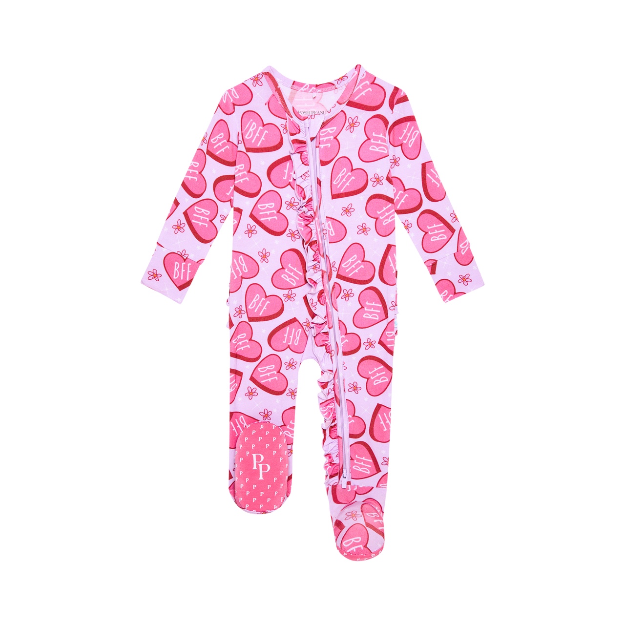 Footie Ruffled Zippered One Piece  | Besties **FINAL SALE**