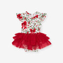 Ruffled Tulle Tiered Body Dress | Happy Holly-days