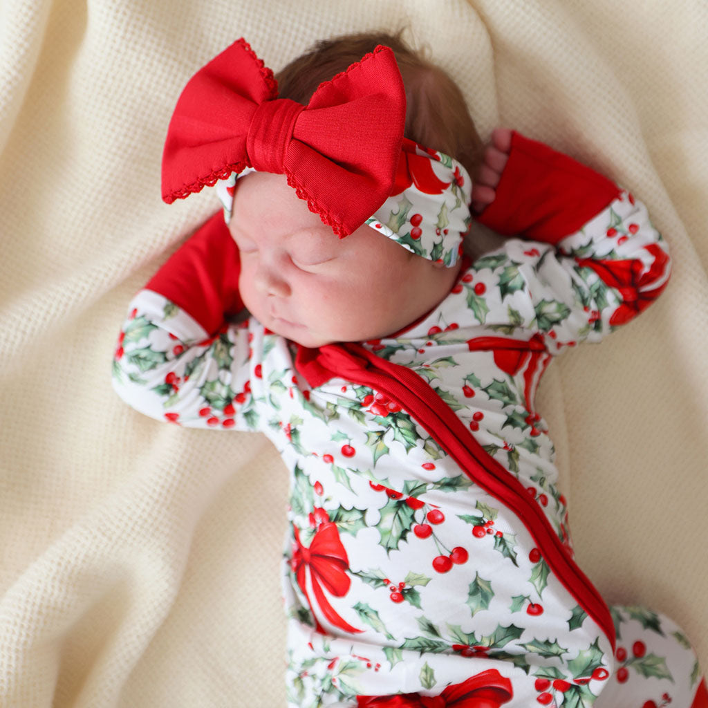 Luxe Picot Edge Bow Headwrap | Happy Holly-Days