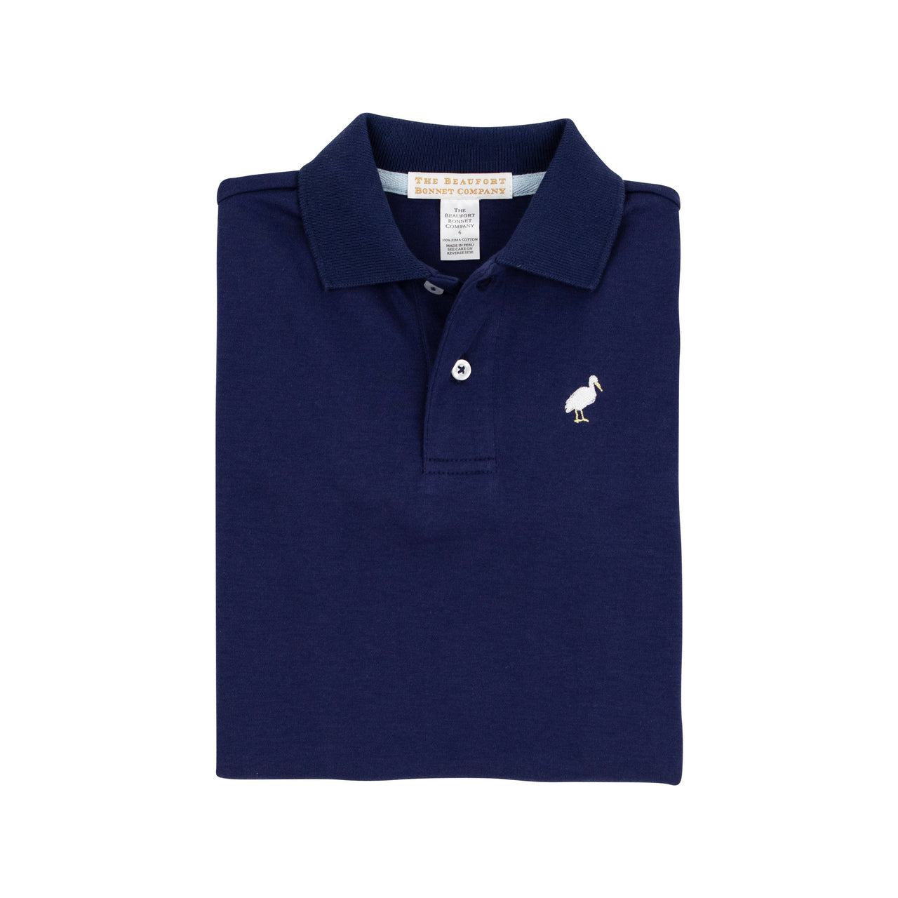Prim & Proper Polo | Nantucket Navy with Multicolor Stork ** FINAL SALE **