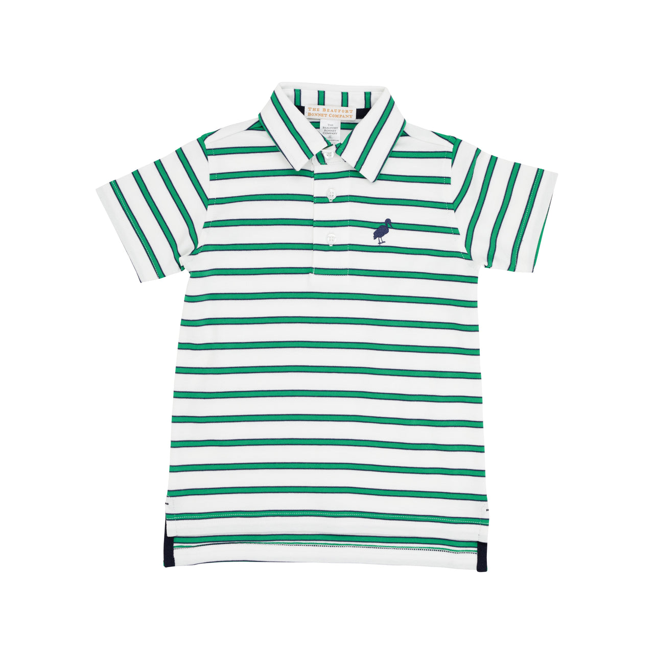 Prim & Proper Polo |Worth Avenue White, Nantucket Navy and Kiawah Kelly Green Stripe