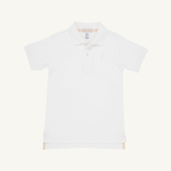 Prim & Proper Polo | Worth Avenue White with Multicolor Stork **FINAL SALE**