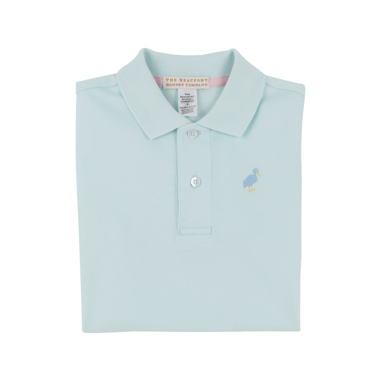 Prim & Proper Polo | Sea Island Seafoam with Beale Street Blue Multicolor Stork ** FINAL SALE **