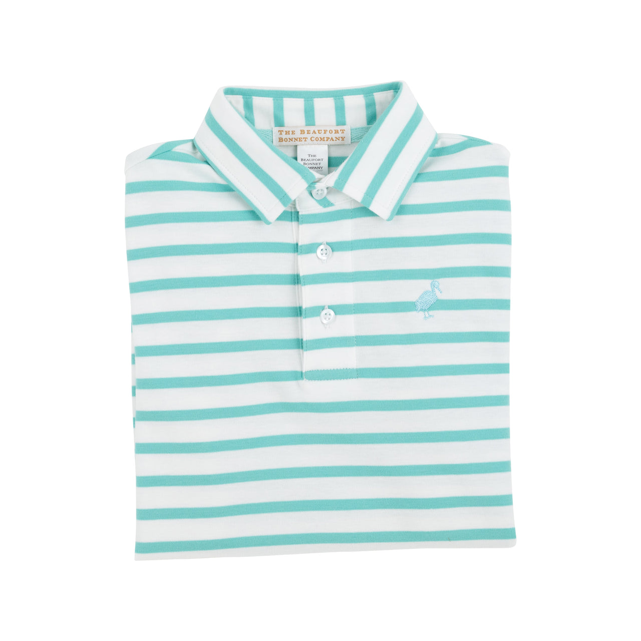Prim & Proper Polo & Onesie | Turks Teal Stripe with Edisto Egg Blue Stork