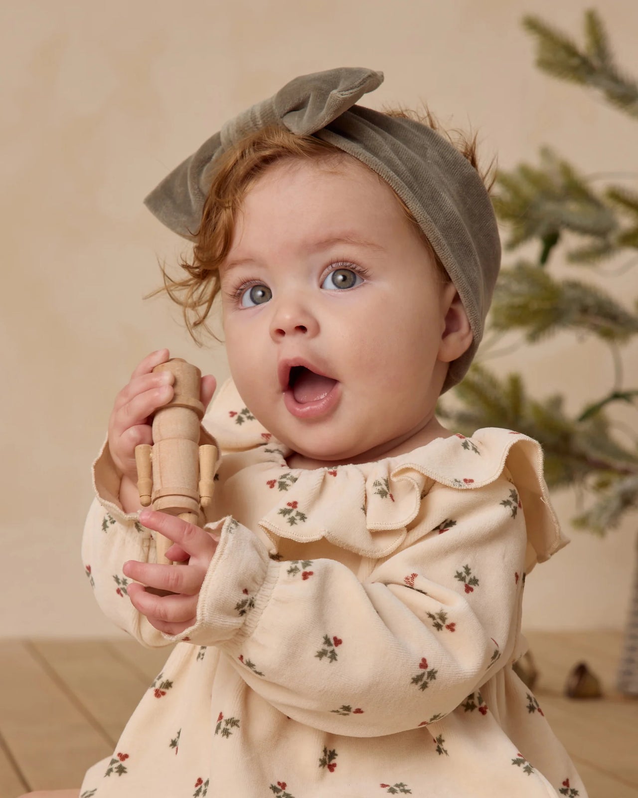 Velour Bow Headband | Forest