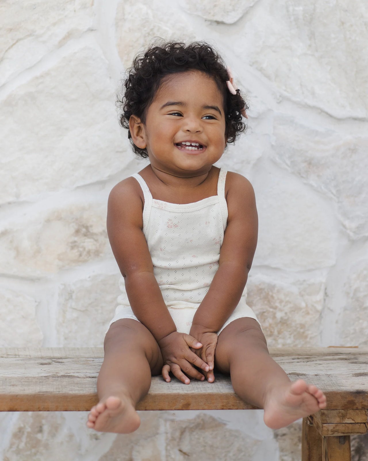 Pointelle Tank + Shortie Set | Pink Ditsy