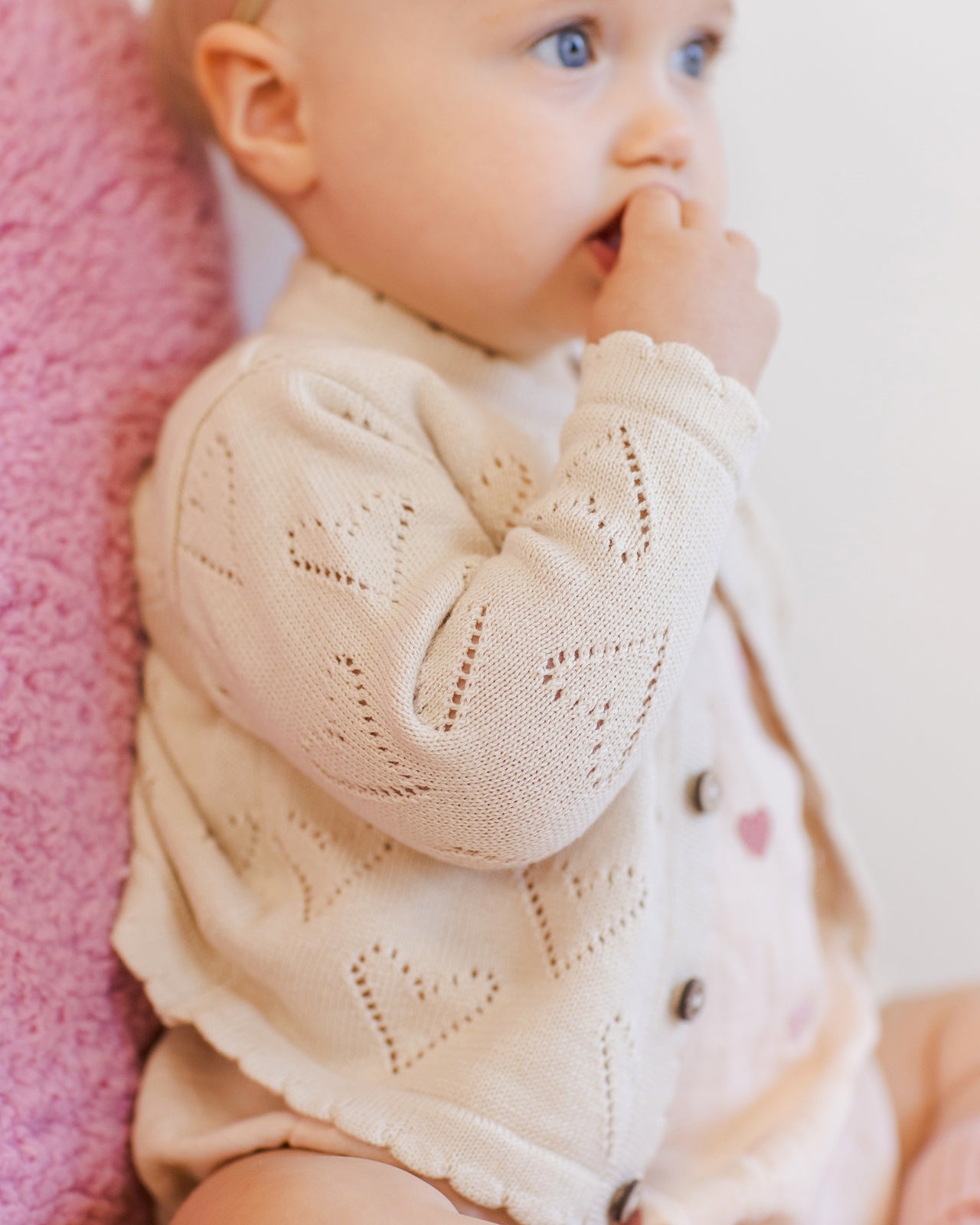 Knit Ivory Cardigan | Hearts