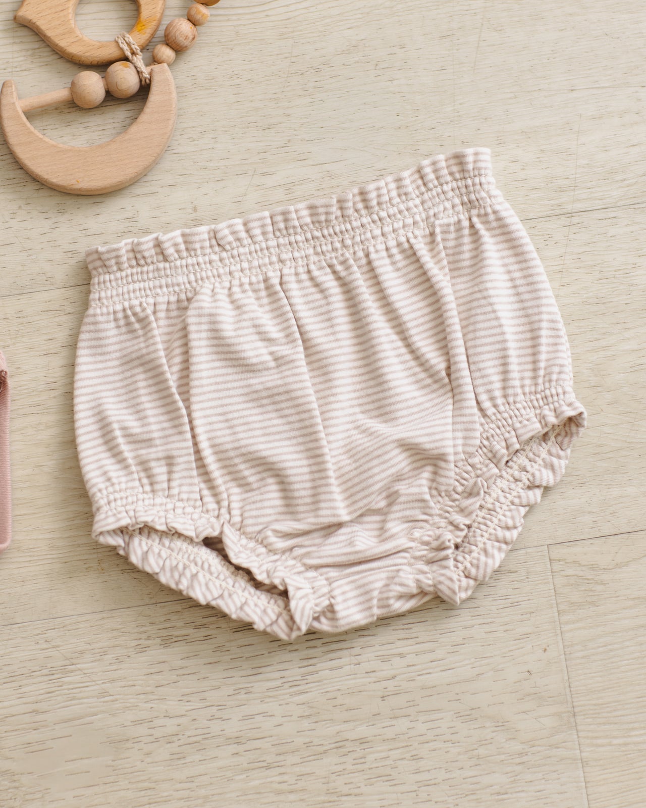 Gathered Bloomer | Oat Micro Stripe