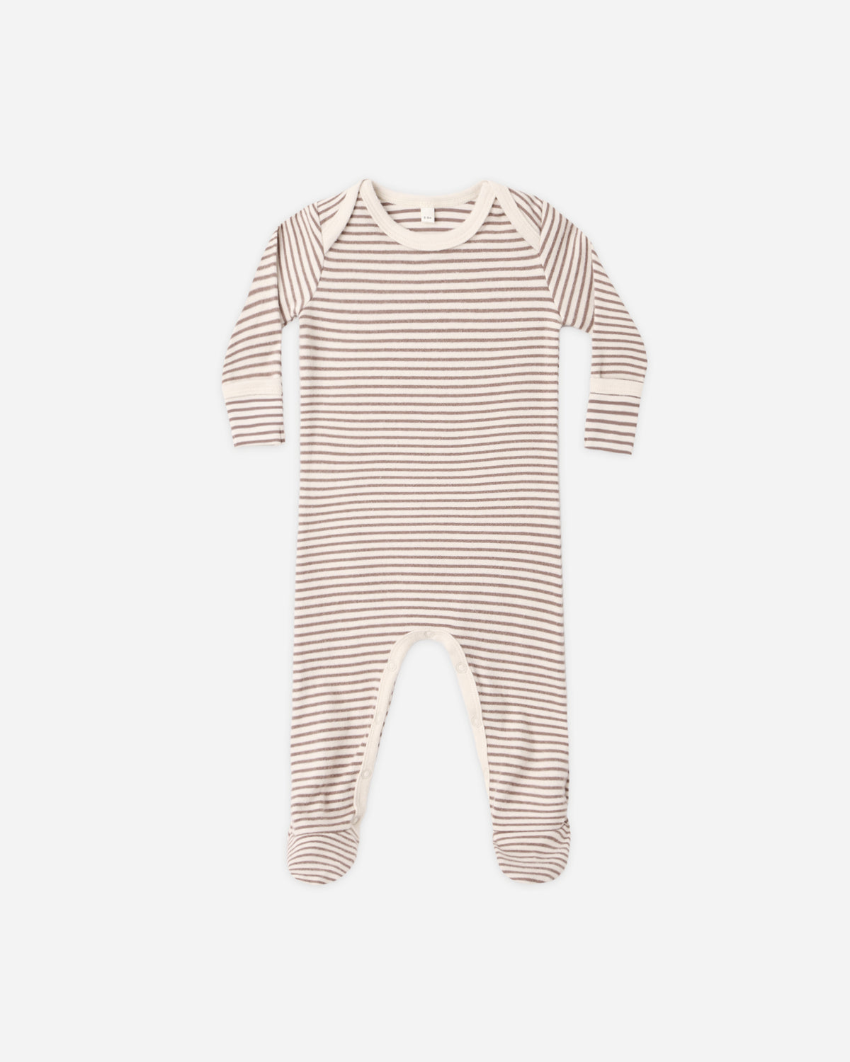Baby Footie | Cocoa Microstripe
