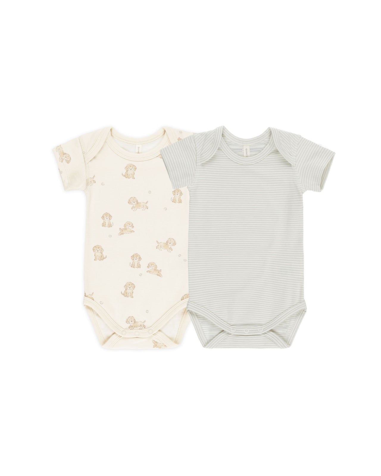 Short Sleeve Bodysuit-2 Pack | Puppies + Microstripe