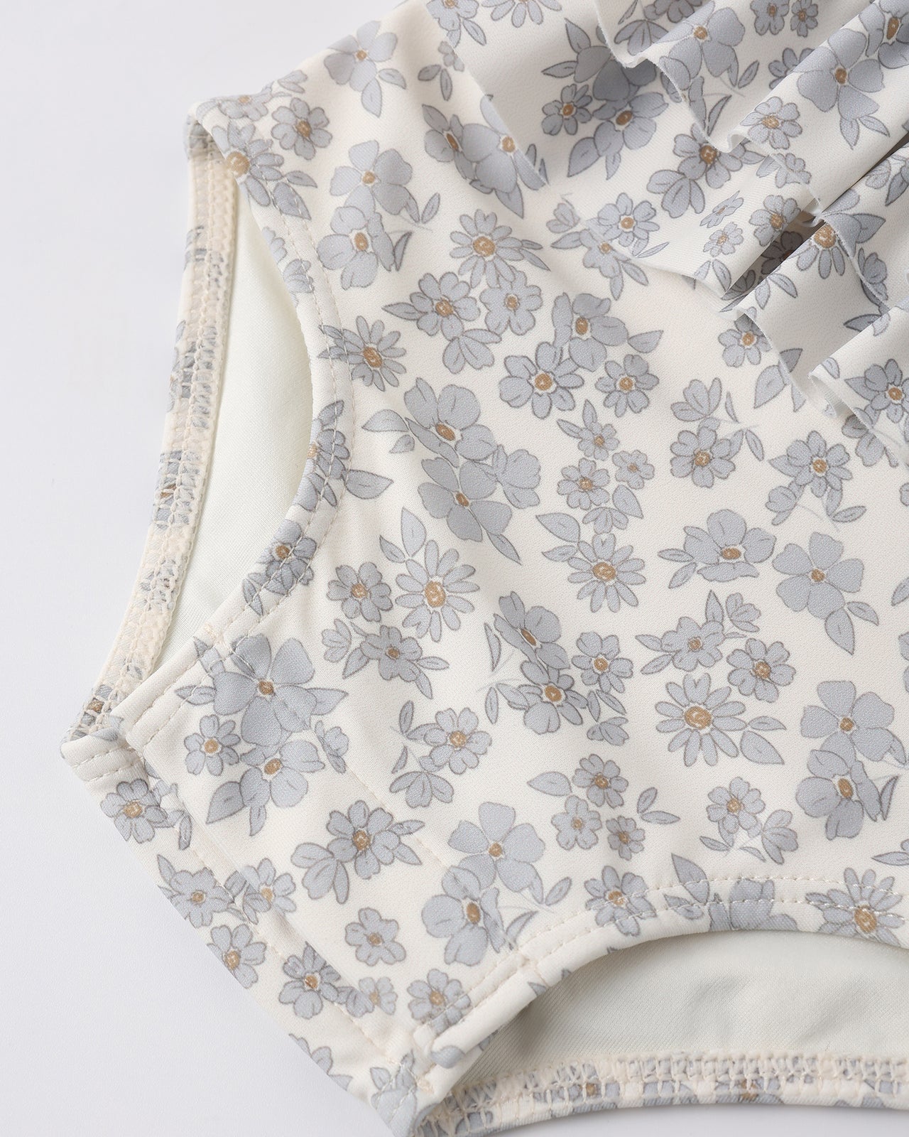 Ruffled One-Piece Swimsuit | Blue Floral