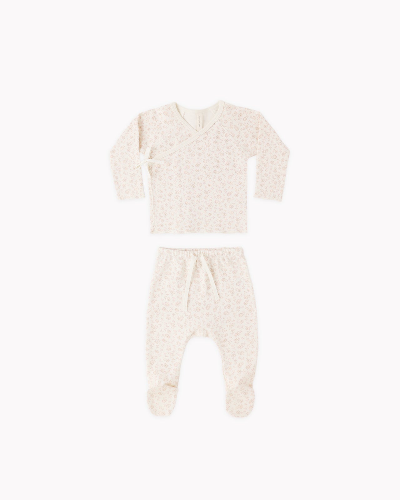 Wrap Top + Footed Pant Set | Ditsy