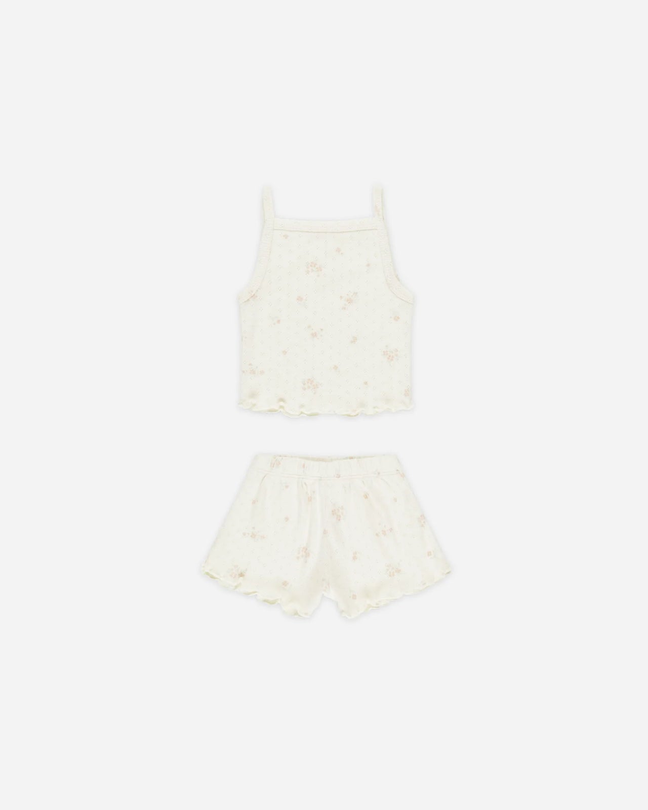 Pointelle Tank + Shortie Set | Pink Ditsy