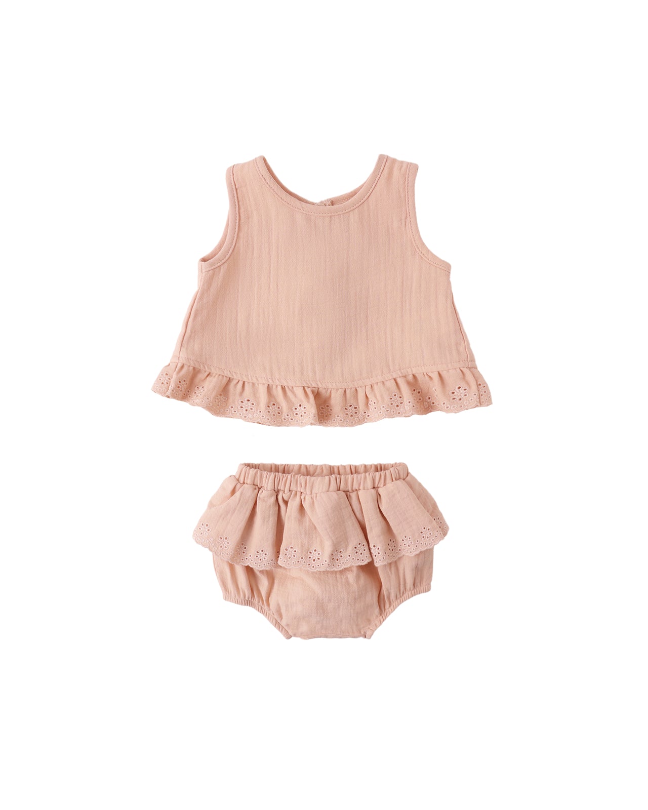 Ruffled Tulip Top + Bloomer Set | Melon