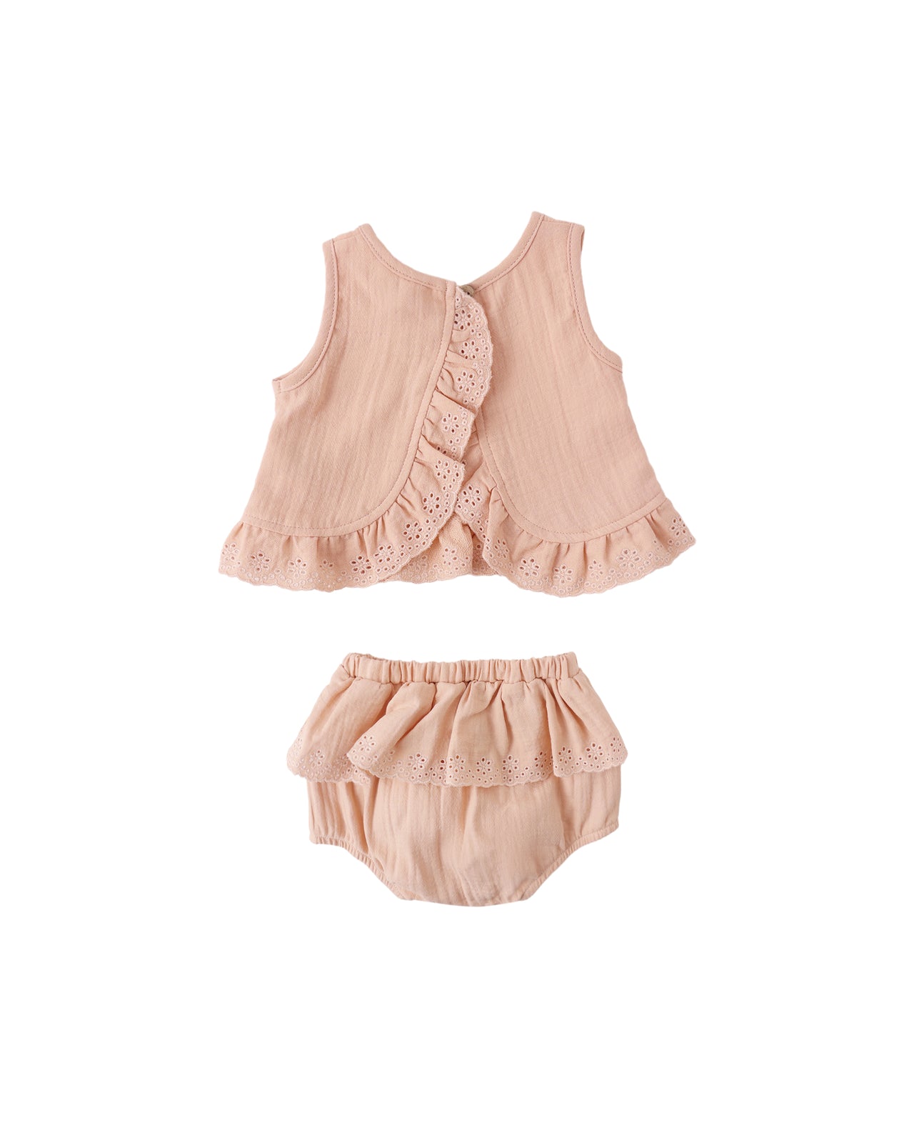 Ruffled Tulip Top + Bloomer Set | Melon