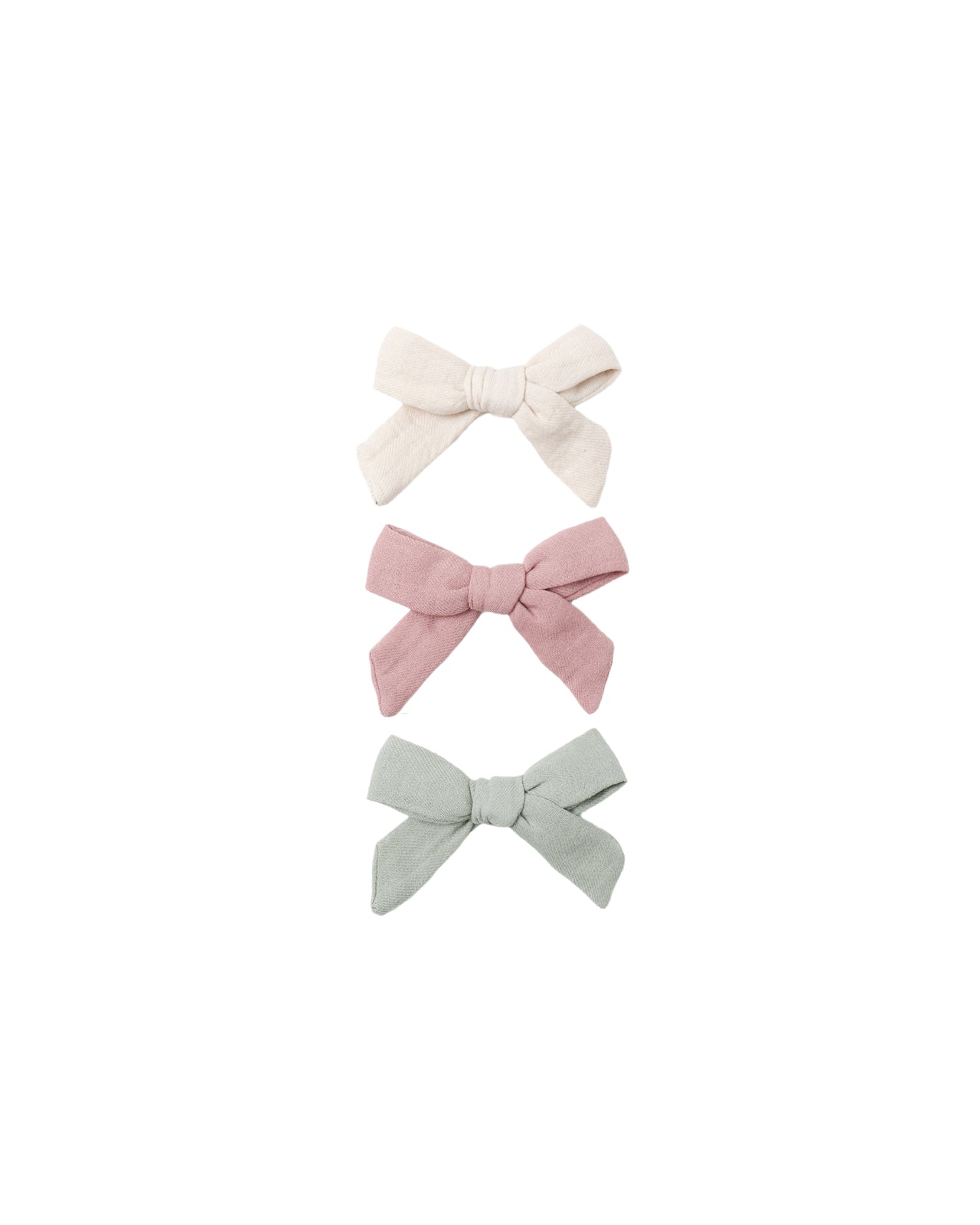 Bow With Clip Set of 3 | Natural, Mauve & Sage
