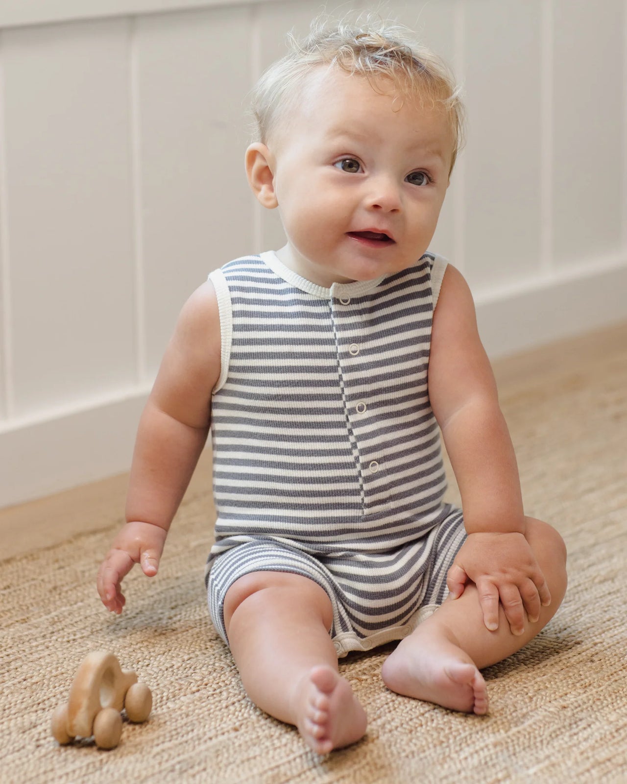 Ribbed Henley Romper