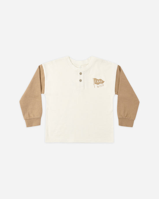 Relaxed Long Sleeve Henley Camp Wild