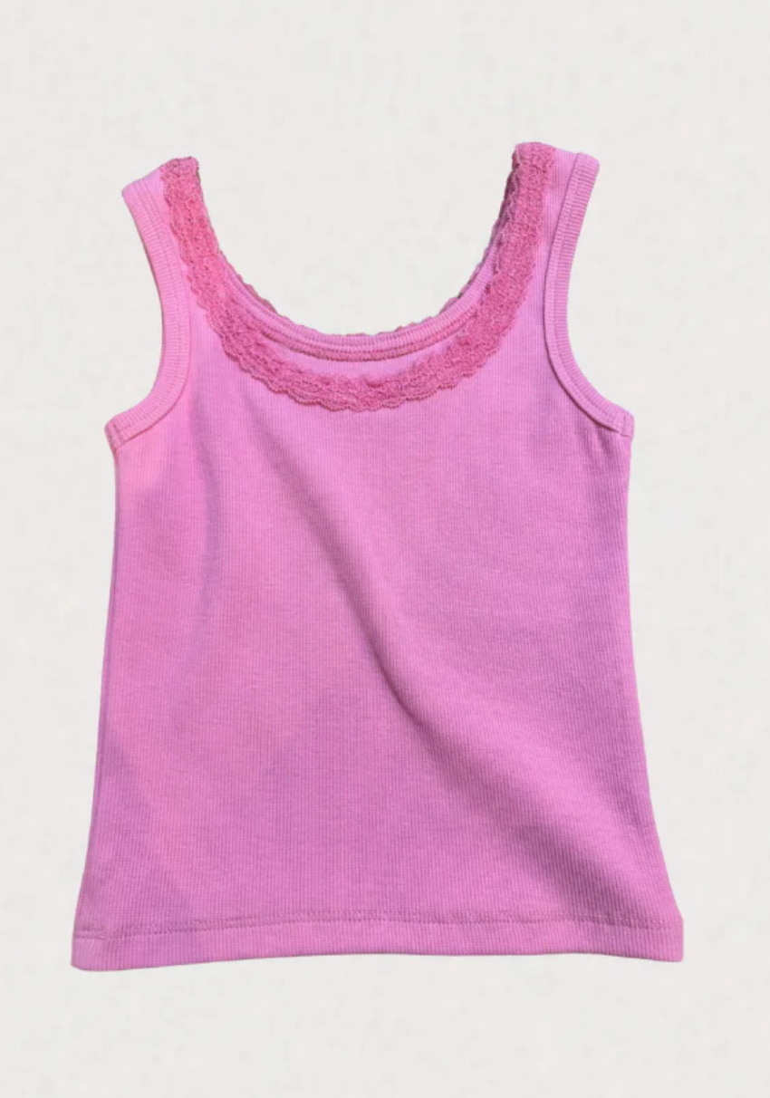 Stella Ribbed Tank | Candy Pink