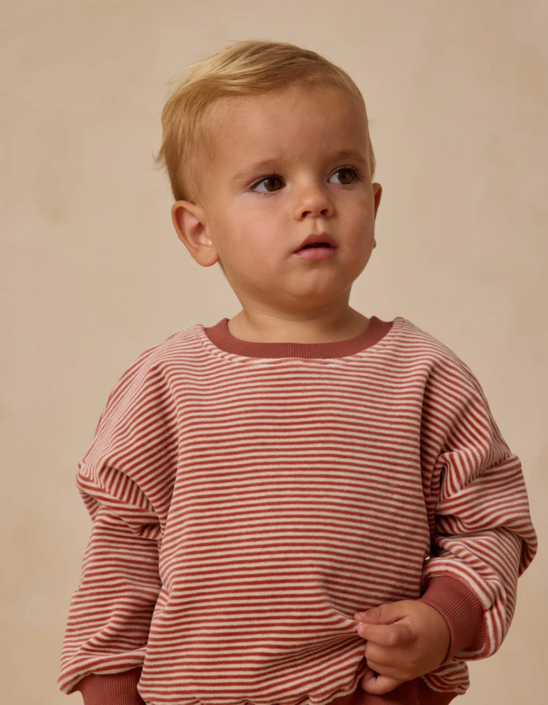 Velour Relaxed Sweatshirt | Candy Stripe