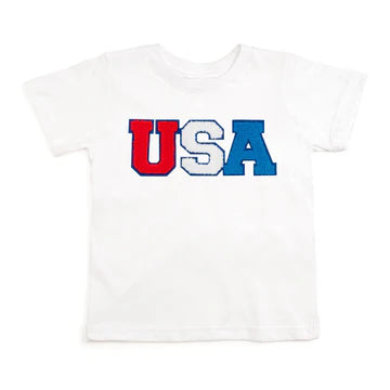 USA Patch Short Sleeve T-Shirt | White