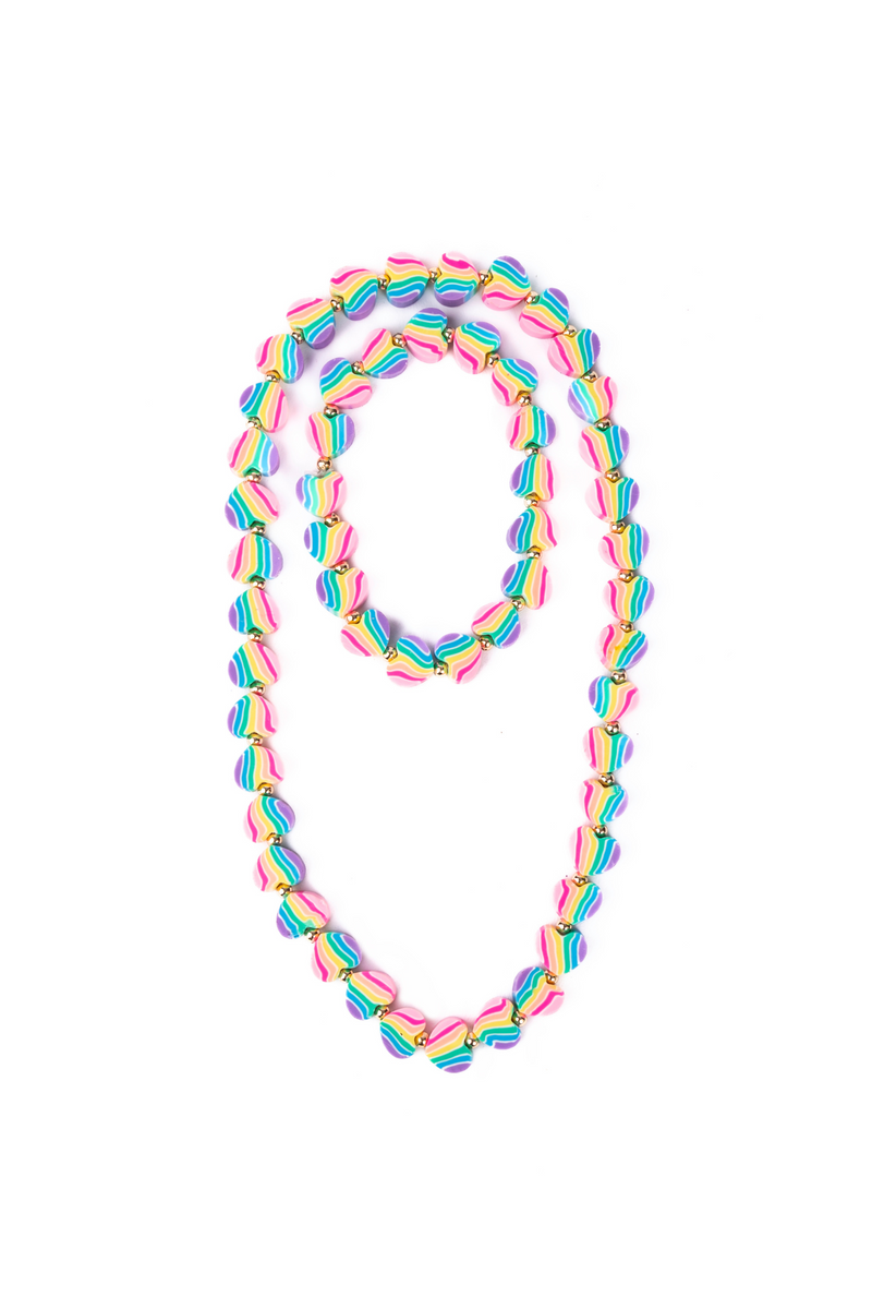 Heart of Many Colors Necklace+Bracelet Set