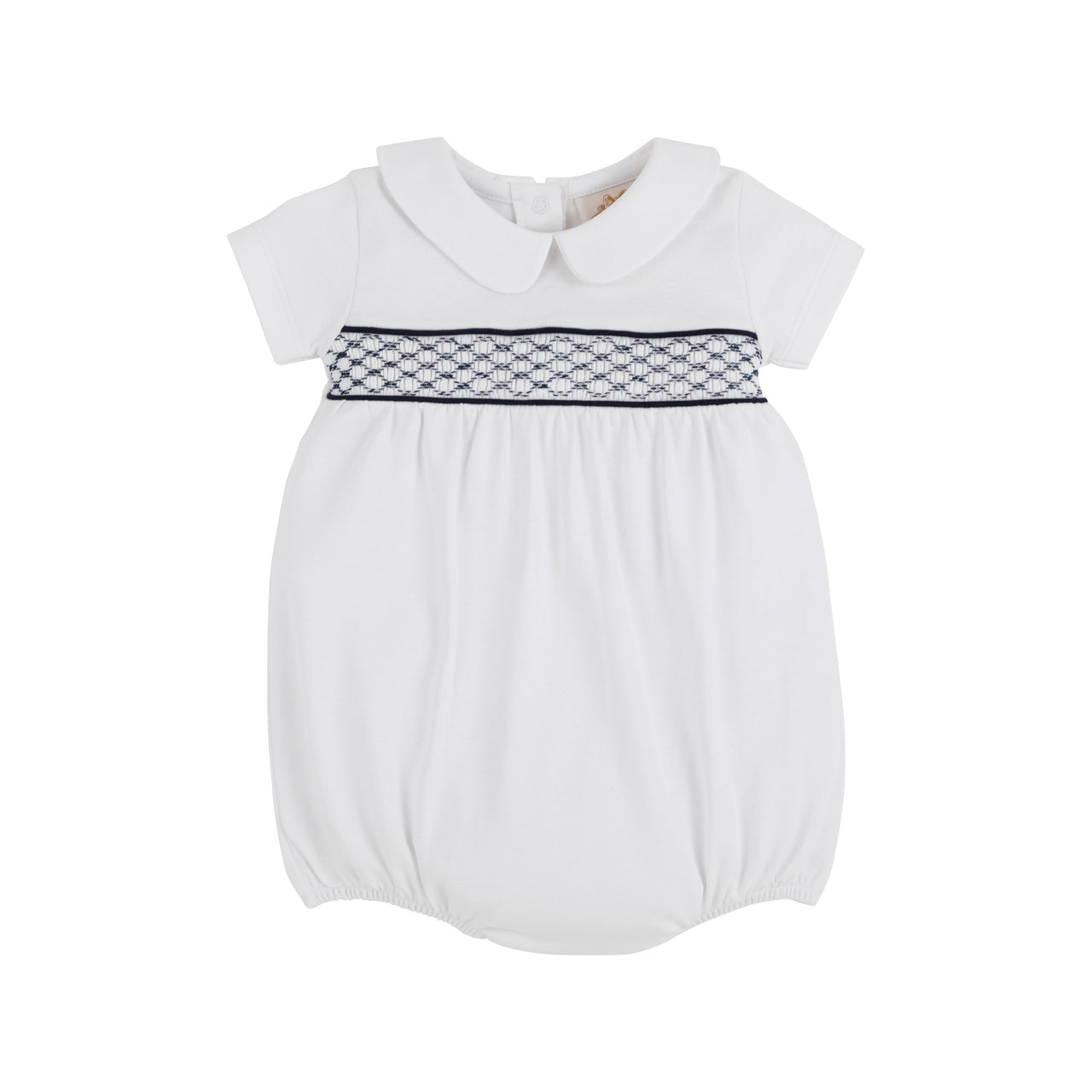 Banbury Bubble | Worth Avenue White with Nantucket Navy Smocking *FINAL SALE*