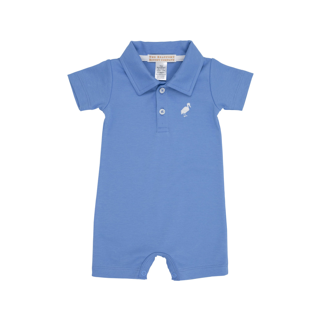 Sir Proper's Romper | Barbados Blue With Worth Avenue White Stork