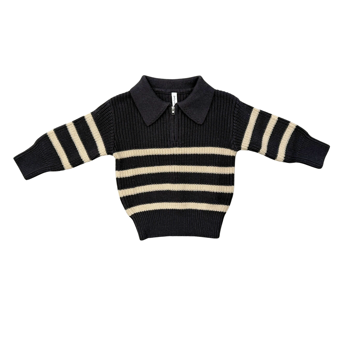 Boy's Striped Zip Up Sweater