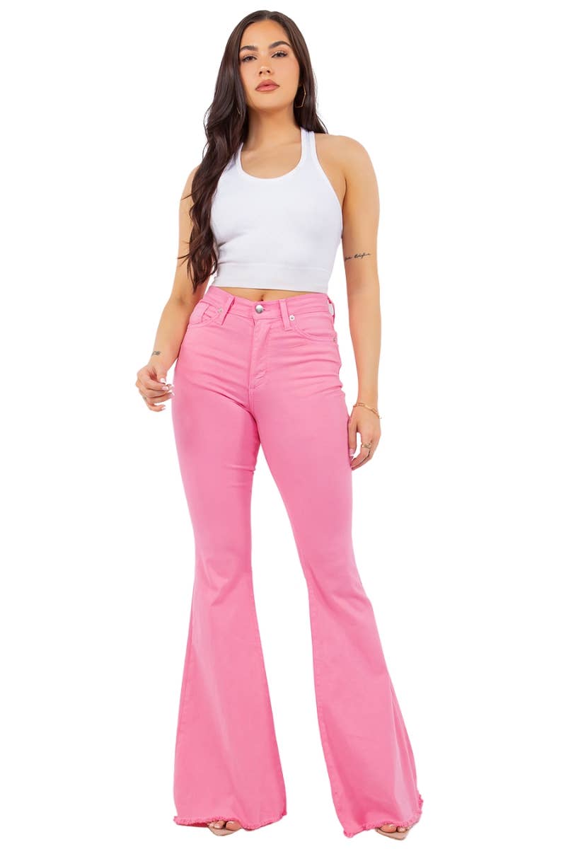 Bell Bottom Jean | Neon Pink