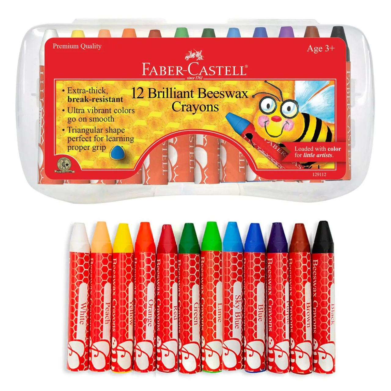 12 Beeswax Crayons in Storage Case