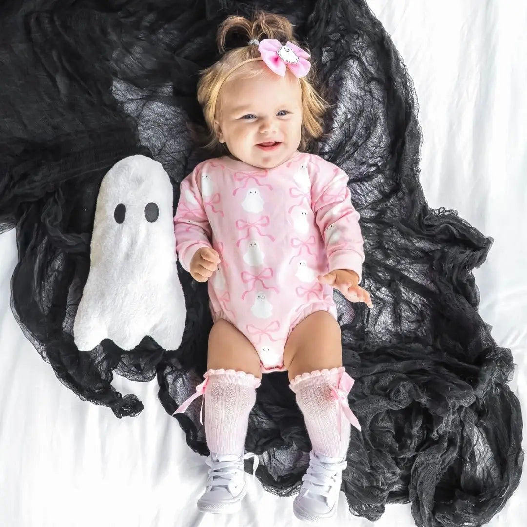 Tulle Ghost Bow Halloween Baby Headband