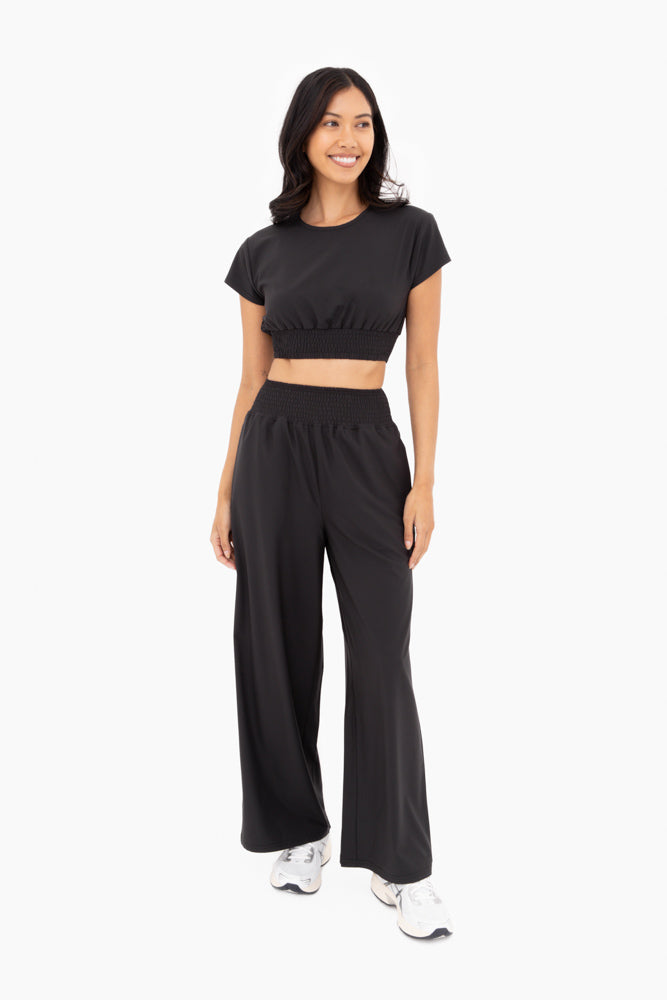 Relaxed Wide Leg Lounge Pants | Black