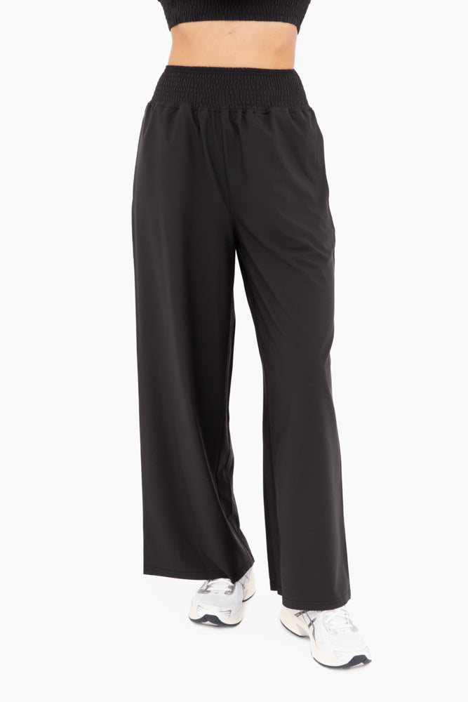 Relaxed Wide Leg Lounge Pants | Black