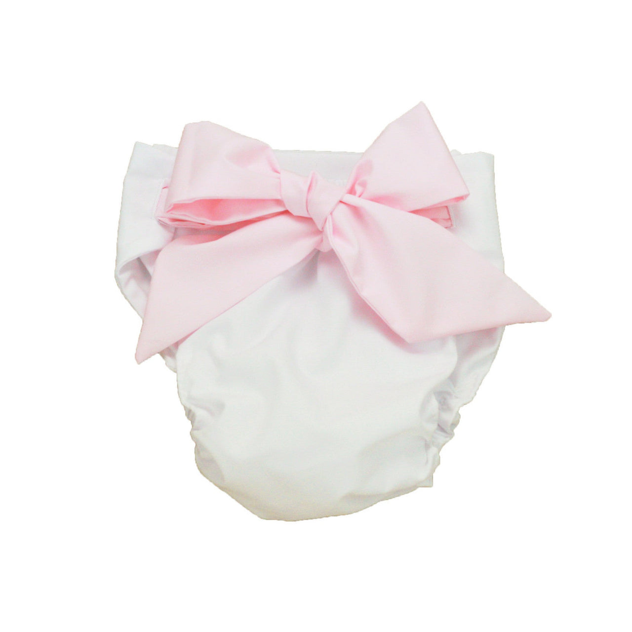 Baby Bow Bottom Bloomer | Worth Avenue White With Palm Beach Pink