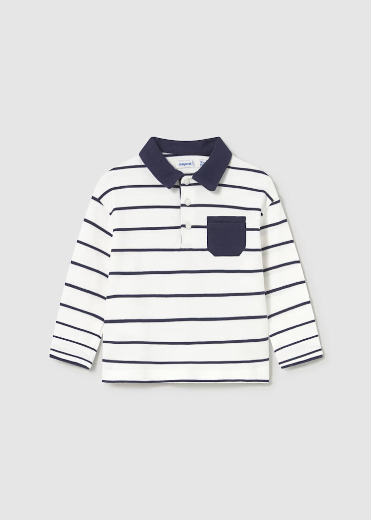 Baby Long Sleeve Striped Polo Shirt