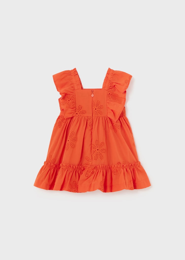 Baby Embroidery Ruffled Dress | Tangerine