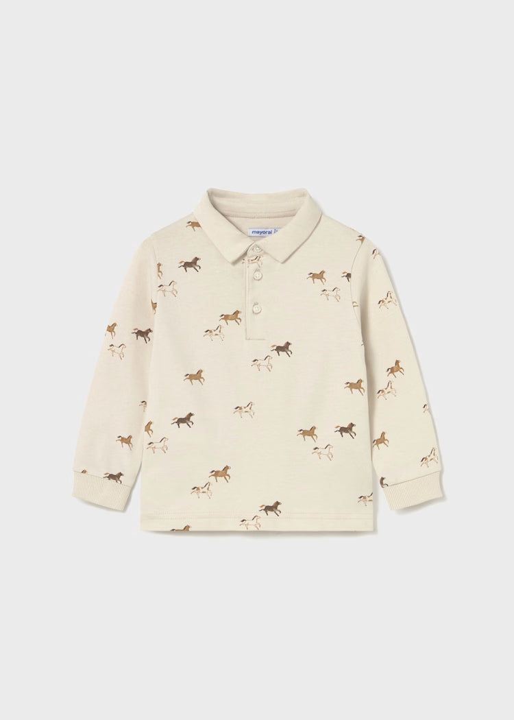 Baby Printed Long Sleeve Polo Shirt