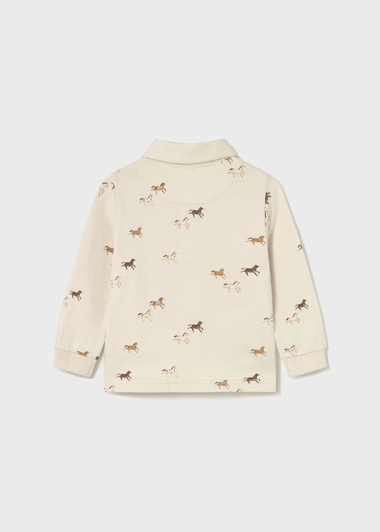 Baby Printed Long Sleeve Polo Shirt