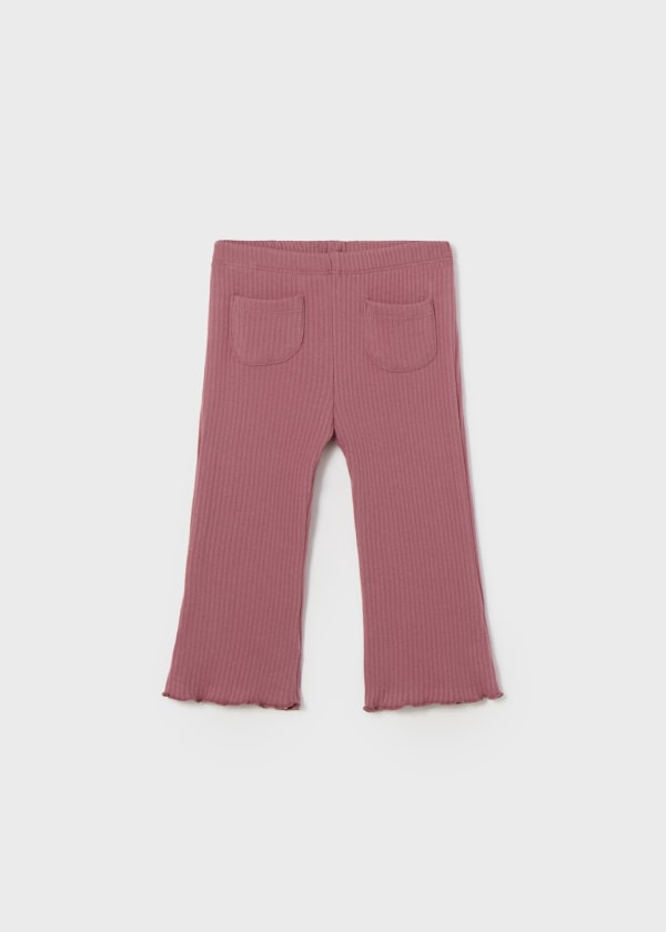 Baby Ribbed Flared Leggings | Rose