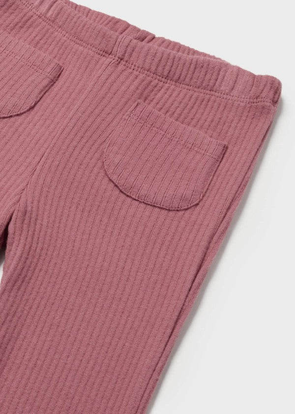 Baby Ribbed Flared Leggings | Rose