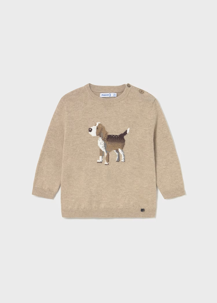 Baby Boy Long Sleeve Sweater with Dog